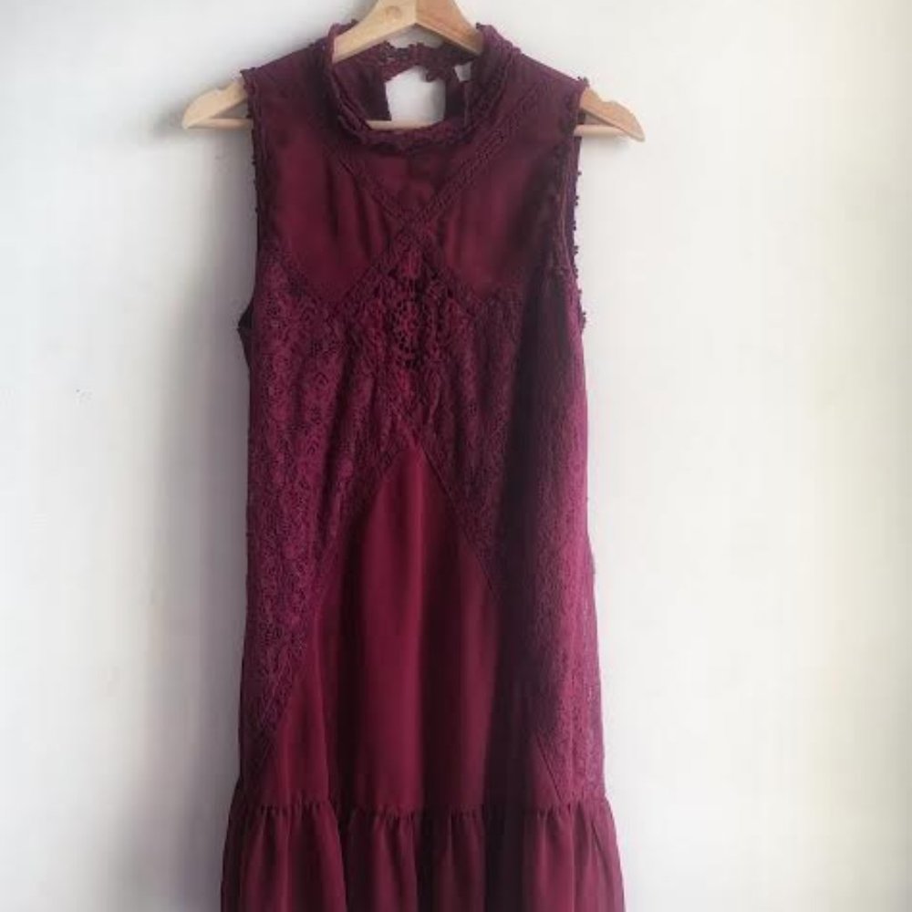 Bordeaux Red Romantics Dress GORGEOUS DETAILING